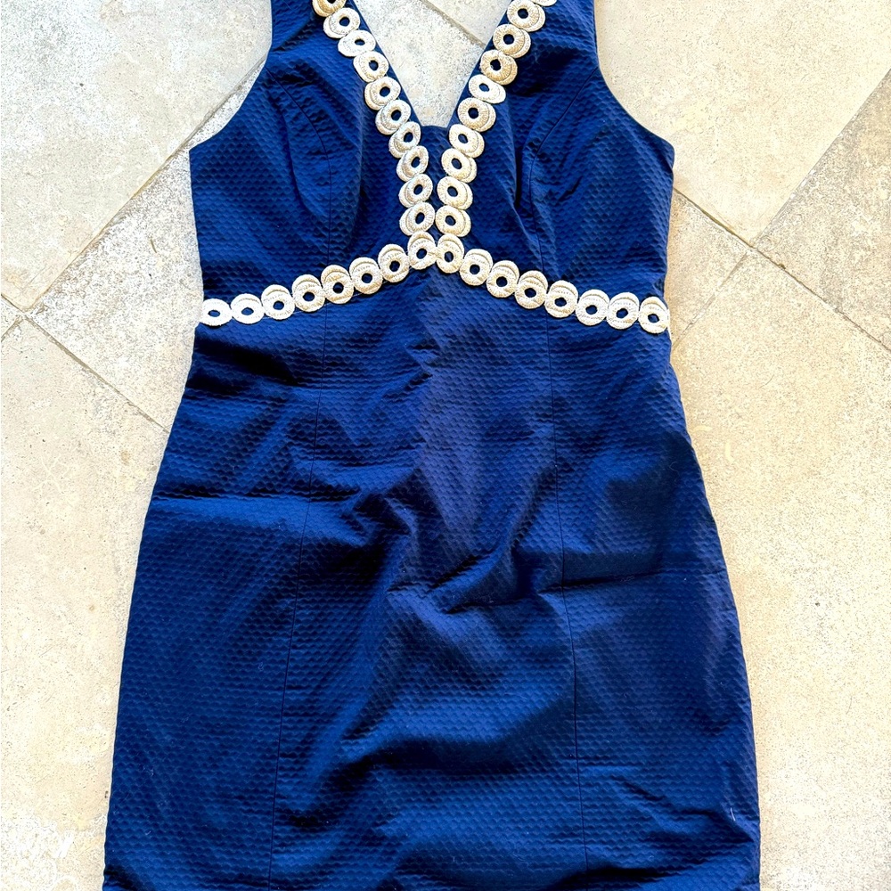 Lilly Pulitzer Navy Blue Mini Dress with White Accents
